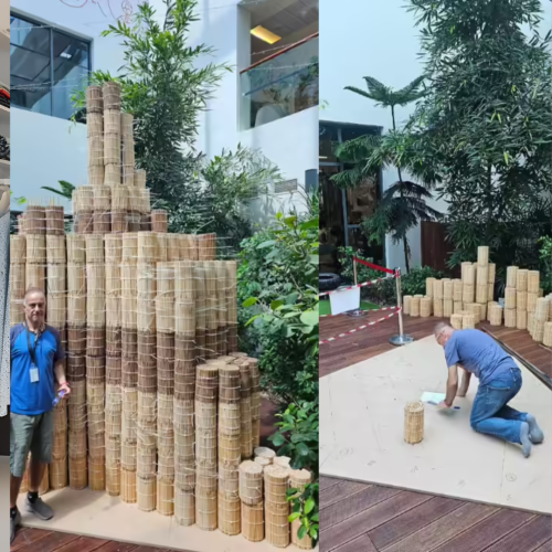 Mini Burj Khalifa Made of Recycled Chopsticks: Sustainable Art in Dubai